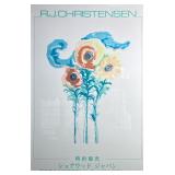 R.J. CHRISTENSEN FLORAL PROMOTIONAL POSTER WITH JAPANESE TEXT, FRAMED | Framed printed poster with l