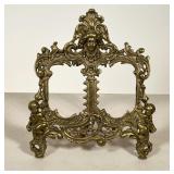 #4 ROCOCO REVIVAL CAST BRASS DOUBLE PHOTO FRAME | Cast brass Rococo Revival double photo frame with 