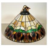 #11 TIFFANY-STYLE LEADED STAINED GLASS HANGING LAMP SHADE | Conical leaded stained glass hanging sha
