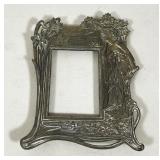 #14 ART NOUVEAU METAL FIGURAL PICTURE FRAME WITH FEMALE FIGURE | Cast metal Art Nouveau-style pictur