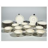 #21 (32pc) LENOX ROSEDALE PORCELAIN TEACUPS, SAUCERS & BREAD & BUTTER PLATES | Comprising 10 teacups