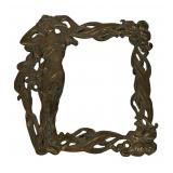 #37 ART NOUVEAU FIGURAL BRONZE/CAST-METAL PICTURE FRAME | Cast figural metal picture frame in an Art