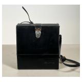 #48 CANON LEATHER CAMERA CASE WITH ZOOM 518 SUPER 8 CAMERA | Black leather camera case embossed "Can