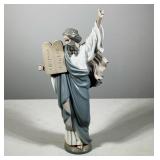 #58 LLADRÓ (SPANISH) PORCELAIN FIGURE MOSES WITH TABLETS | Glazed porcelain figural statue depicting