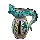 #68 DERUTA ITALY MAJOLICA FISH-FORM PITCHER | Earthenware majolica pitcher modeled as a stylized fis