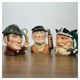 #73 (3pc) CHARACTER TOBY JUGS, INCLUDING ROYAL DOULTON 