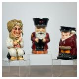 #74 (3pc) FULL-BODY TOBY/CHARACTER JUGS, INCLUDING ROYAL DOULTON "THE HUNTSMAN" | Group of three ful