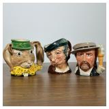 #75 (3pc) CHARACTER TOBY JUGS, INCLUDING ROYAL DOULTON "THE MARCH HARE" | Group of three glazed eart