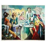 #78 EUROPEAN SCHOOL (20TH CENTURY) COLOR PRINT, RESTAURANT SCENE | Color print on paper, numbered 16
