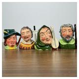 #83 (4pc) CHARACTER TOBY JUGS, INCLUDING SYLVAC "LITTLE JOHN" | Four hand-painted glazed earthenware