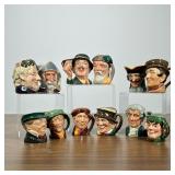 #84 (12pc) CHARACTER (TOBY) JUGS, INCLUDING ROYAL DOULTON PIECES | Group of twelve small glazed cera