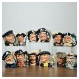 #86 (12pc) GROUP OF CHARACTER JUGS INCLUDING ROYAL DOULTON 