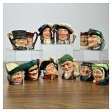#87 (12pc) GROUP OF CHARACTER TOBY JUGS, INCLUDING ROYAL DOULTON PIECES | Group of twelve small glaz