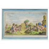 CHARLES-NICOLAS COCHIN (FRENCH, 1715-1790) HAND-COLORED ETCHING | untitled Hand-colored etching h. 3