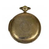 800 SILVER HUNTER-STYLE POCKET WATCH WITH ENAMEL DIAL | Hunter-style pocket watch with engine-turned