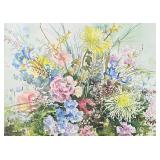 RUTH BASSLER BURR (AMERICAN, 20TH-21ST CENTURY) WATERCOLOR | Large Floral Watercolor on paper sight: