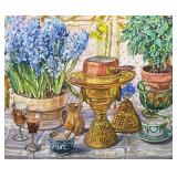 STILL LIFE OF POTTED PLANTS (UNSIGNED) PASTEL ON PAPER | Still Life of Potted Plants Pastel on paper