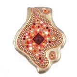 STERLING SILVER PENDANT SET WITH ORANGE AND RED CRYSTALS | Sterling silver pendant set with numerous