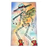 COLLECTION OF HAND PAINTED TILES | Each tile numbered on the back to likely create a mural, accompan