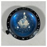 WESTCLOX CELESTIAL PAPERWEIGHT CLOCK | Vintage, possibly 1930s. Domed novelty paperweight clock mark
