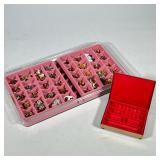 ASSORTED COSTUME JEWELRY EARRINGS WITH JEWELRY CASE | Large lot of assorted costume earrings present