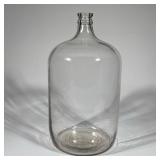 VINTAGE CLEAR GLASS DEMIJOHN WINE JUG, EMBOSSED 
