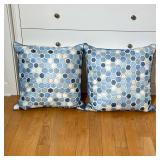 HOAGLANDS GREENWICH EMBROIDERED THROW PILLOWS | Pair of square embroidered throw pillows featuring a