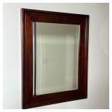 SHERATON-STYLE LINE INLAY DIMINUTIVE CONSOLE TABLE | Rectangular wall mirror with an interior bevele