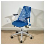 YVES BÉHAR FOR HERMAN MILLER SAYL BLUE MESH BACK TASK CHAIR (1 of 4) | Task office chair with a blue