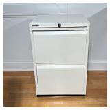 BISLEY TWO-DRAWER STEEL FILING CABINET, WHITE | White powder-coated steel two-drawer filing cabinet 