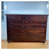 RESTORATION HARDWARE (MICHAELS FURNITURE) MAHOGANY-FINISH MULTI-DRAWER CHEST | Large dark brown/maho