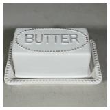 ASHLAND WHITE GLAZED CERAMIC EMBOSSED 