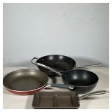 (4pc) ASSORTED COOKWARE INCLUDES BERGHOFF NONSTICK SAUTÉ PAN, WOK, FRY PAN AND ROLLED OMELET PAN | G