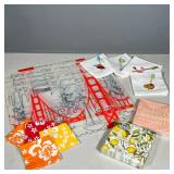 MICHAEL WERTZ FOR MODERN + TWIST SILICONE GOLDEN GATE BRIDGE PLACEMATS (SET OF 5) WITH ASSORTED CLOT