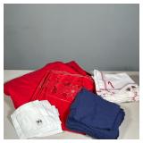 (23pc) Assorted Table Linens | 12 red and white napkins 4 white cocktail napkins 5 blue napkins 1 re