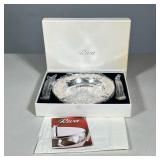 RIVA SILVER-TONE BABY BOWL WITH MATCHING SPOON AND FORK (BOXED) | Boxed tableware set by Riva compri