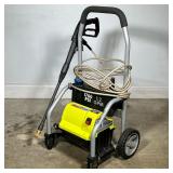 RYOBI 1700 PSI 1.2 GPM ELECTRIC PRESSURE WASHER | Cart-style Ryobi electric pressure washer with yel