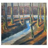 AMERICAN SCHOOL (20th Century) OIL ON CANVAS | untitled (Forest Scene) Oil on Canvas h. 36.5 x w. 41