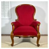 ROCOCO REVIVAL MAHOGANY PARLOR CHAIR | Mid-19th century parlor chair featuring a scrolled and molded