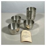 (8pc) KELLER & GEORGE PEWTER JEFFERSON CUPS | This set of eight pewter cups features a rounded basin