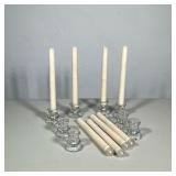 (16pc) LED BATTERY OPERATED TAPER CANDLES AND GLASS HOLDERS | This lot comprises eight battery-opera