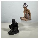 DAHL JENSEN (DANISH, 1874-1960) PORCELAIN FIGURE AND BRONZE SCULPTURE | Balinese Girl Porcelain and 