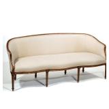 LOUIS XVI STYLE CARVED WALNUT CANAPÉ SOFA
