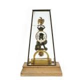 FRENCH EMPIRE STYLE BRASS SKELETON CLOCK WITH EAGLE FINIAL