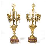 PAIR DORE BRONZE 4 LIGHT CANDELABRA
