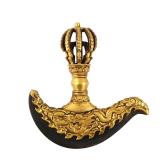 TIBETAN KARTIKA GILT BRONZE CRESCENT KNIFE