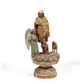 CONTINENTAL SCHOOL (18TH CENTURY) POLYCHROME RELIGIOUS CARVING, ST. ROCH