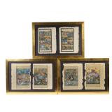 (3PC) 18TH/19TH CENTURY INDIAN GOUACHE AND GOLD ILLUSTRATIONS ON PAPER