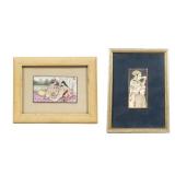 (2PC) PERSIAN SCHOOL (19TH/20TH CENTURY) GOUACHE EROTICA MINIATURES