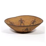 APACHE / YAVAPAI COILED BASKET WITH ANTHROPOMORPHIC FIGURES